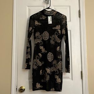 Ladies sexy dress black and tan sz large